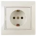 Розетка Intro Plano 1-202-02 с заземлением 2P+E Schuko, 16А-250В, IP20, СУ, слоновая кость