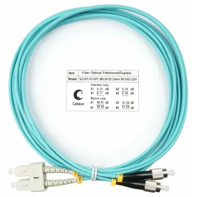 Патч-корд оптический duplex 3м SC-FC 50/125MM OM3 LSZH