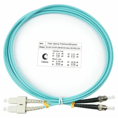 Патч-корд оптический duplex 1,5м SC-ST 50/125MM OM3 LSZH