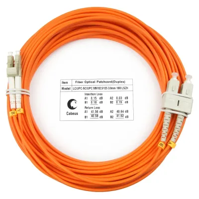 Патч-корд оптический duplex 25м LC-SC 62,5/125MM LSZH