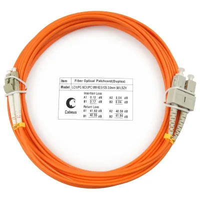 Патч-корд оптический duplex 7м LC-SC 62,5/125MM LSZH