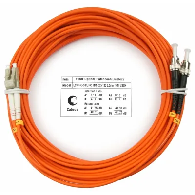 Патч-корд оптический duplex 10м LC-ST 62,5/125MM LSZH