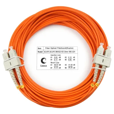 Патч-корд оптический duplex 10м SC-SC 62,5/125MM LSZH