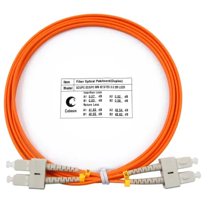 Патч-корд оптический duplex 2м SC-SC 62,5/125MM LSZH