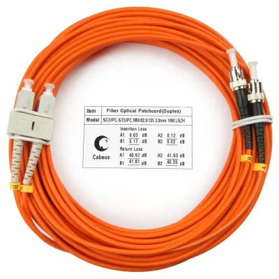 Патч-корд оптический duplex 15м SC-ST 62,5/125MM LSZH