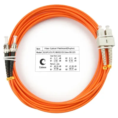 Патч-корд оптический duplex 5м SC-ST 62,5/125MM LSZH