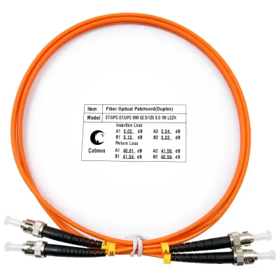 Патч-корд оптический duplex 1м ST-ST 62,5/125MM LSZH