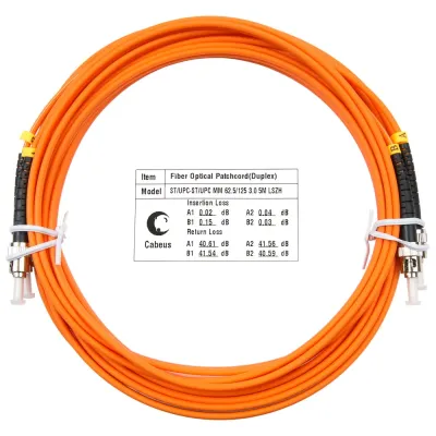 Патч-корд оптический duplex 7м ST-ST 62,5/125MM LSZH