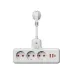 Сетевой фильтр компакт 10А 2500Вт 3 гнезда, выкл, 10 см ПВС 3х1мм2 2USB+ 1USBC Белый