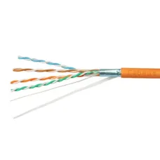 Витая пара экранированная FTP (F/UTP), категория 5e, 4 пары (24 AWG), одножильный, экран - фольга, LSZH, нг(А)-HF, (50 м)