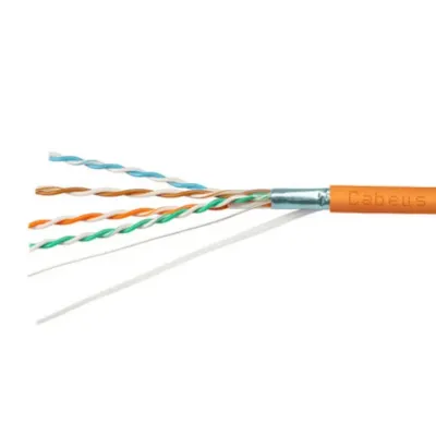 Витая пара экранированная FTP (F/UTP), категория 5e, 4 пары (24 AWG), одножильный, экран - фольга, LSZH, нг(А)-HF, (50 м)