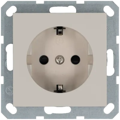 Розетка Schuko с защитными шторками 16A 250V~ 2P+T, цвет Тауп