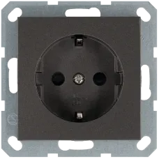 Розетка Schuko с защитными шторками 16A 250V~ 2P+T, цвет Мокко