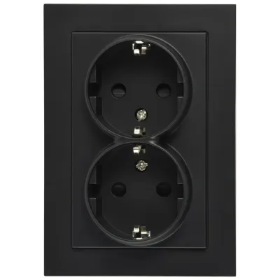 Розетка двойная SCHUKO с защитными шторками 16А 250V 2P+T