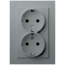 Розетка двойная SCHUKO с защитными шторками 16А 250V 2P+T