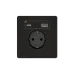 Розетка С/У с ЗК и зар.устр.USB А+С 20Вт (250В, 16А, защит.шторки), Полярная ночь , Systeme Infinity
