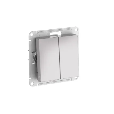ATLASDESIGN AQUA 2-клавишный ВЫКЛЮЧАТЕЛЬ IP44, с  х.5, 10АХ, быстрозажимные клеммы, АЛЮМИНИЙ