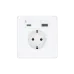 Розетка С/У с ЗК и зар.устр.USB А+С 20Вт (250В, 16А, защит.шторки), Арктический лед , Systeme Infinity