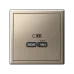 ARTGALLERY USB розетка тип-С 65Вт высокоскор.заряд. QC, PD, механизм, шампань