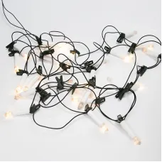 Гирлянда свечи 6 м, темно-зеленый ПВХ, 30 LED тёплый белый