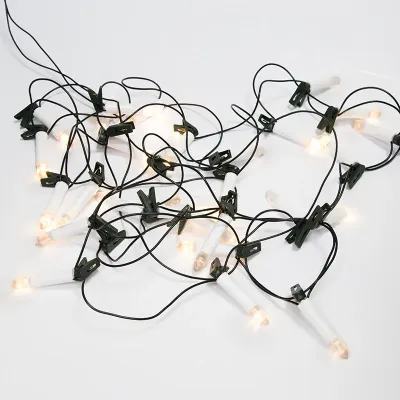 Гирлянда свечи 6 м, темно-зеленый ПВХ, 30 LED тёплый белый