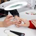 Лупа на струбцине 5D с подсветкой 96 LED, теплый и холодный свет, d-127мм, белая