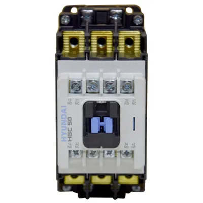 Магнитный Контактор HGC50 22NS X024 50А 22 кВт при АС3 (380-440В) кат. 24В АС 2НО+2НЗ