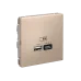ARTGALLERY USB розетка A + тип-C 45Вт высокоскор.заряд. QC, PD, механизм, песочный