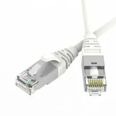 Патч-корд экранированный Ultra SLIM CAT6A S/FTP 4х2, 30 AWG, LSZH, белый, 0,5м