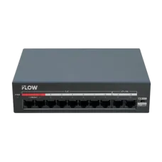 Коммутатор неуправляемый 8x100Мбит/с (RJ45 с PoE) , 2x100Мбит/с (RJ45) 60Вт