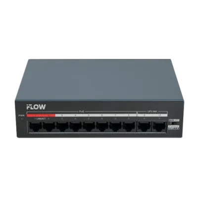 Коммутатор неуправляемый 8x100Мбит/с (RJ45 с PoE) , 2x100Мбит/с (RJ45) 60Вт