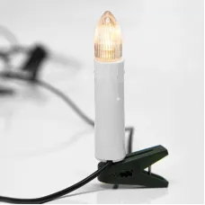 Гирлянда свечи 4 м, темно-зеленый ПВХ, 20 LED тёплый белый