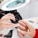 Лупа на струбцине 5D с подсветкой 56 SMD LED, d-127мм, белая
