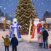 Фигура 3D Снегурочка надувная, размер 300 см, внутренняя подсветка 9LED, компрессор с адаптером 12в, IP44