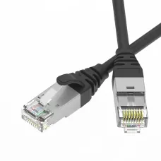 Патч-корд экранированный Ultra SLIM CAT6A S/FTP 4х2, 30 AWG, LSZH, чёрный, 2м