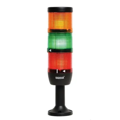 Колонна сигнальная 70 мм, 3 цвета (красный, зеленый, жёлтый), светодиод LED, пласт. патрубок 100 мм с основанием, 220В AC, IP40