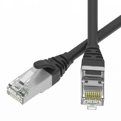 Патч-корд экранированный SLIM CAT6 U/FTP 4х2, 28 AWG, LSZH, чёрный, 5м