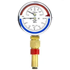 Термоманометр МПТ 0…120 С/0…0.6 МПа кт.2.5 d.100 IP40 G1/2 РШ L46