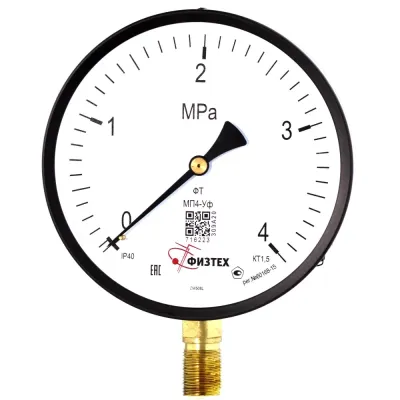 Манометр общетехнический МП4-Уф 0-4 МПа кт.1.5 d.160 IP40 M20*1.5 РШ