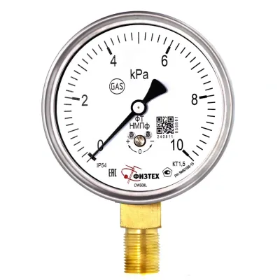 Напоромер (манометр низкого давления) НМПф 0-10 кПа кт.2.5 d.63 IP40 M12*1.5 РШ
