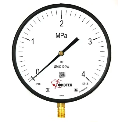 Манометр котловой ДМ8010-Уф 0-4 МПа кт.1.5 d.250 IP40 M20*1.5 РШ