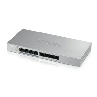 Smart L2 коммутатор PoE+ Zyxel GS1200-8HP v2, 8xGE (4xPoE+), настольный, бесшумный, с поддержкой VLAN, IGMP, QoS и Link Aggregation, бюджет PoE 60 Вт