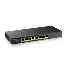 Гибридный Smart L2 коммутатор PoE+ Zyxel NebulaFlex GS1915-8EP, 8xGE PoE+, бесшумный (без вентилятора), бюджет PoE 60 Вт, автономное/облачное управление