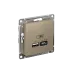 ATLASDESIGN USB РОЗЕТКА A + тип-C 45W высокоскор.заряд. QC,PD, механизм, ШАМПАНЬ