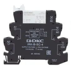 Реле интерфейсное, 1CO, коммутируемый ток 6 А, AgSnO, напряжение 110V AC/DC, винтовые клеммы