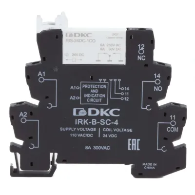 Реле интерфейсное, 1CO, коммутируемый ток 6 А, AgSnO, напряжение 110V AC/DC, винтовые клеммы