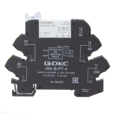 Реле интерфейсное, 1CO, коммутируемый ток 6 А, AgSnO, напряжение 110V AC/DC, push-in клеммы