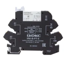 Реле интерфейсное, 1CO, коммутируемый ток 6 А, AgSnO, напряжение 230V AC/DC, push-in клеммы