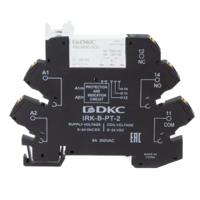 Реле интерфейсное, 1CO, коммутируемый ток 6 А, AgSnO, напряжение 24V AC/DC, push-in клеммы
