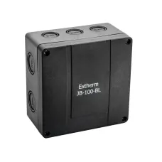 Коробка распределительная Extherm JB-100-BL       140*140*76 мм IP 66, черная, в комплекте с        клеммным рядом 10х10 кв.мм., 76А